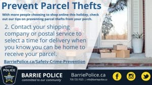 Prevent Parcel Thefts Tip 2: select delivery time